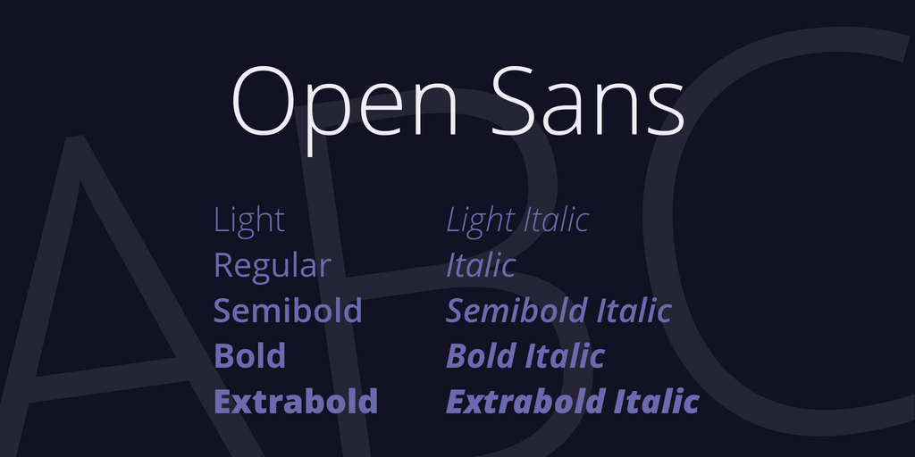 Шрифт Open Sans