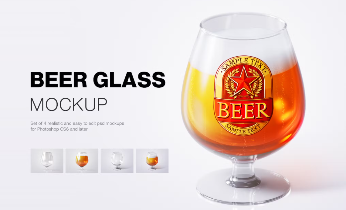 Beer Glass Mockup Set 2