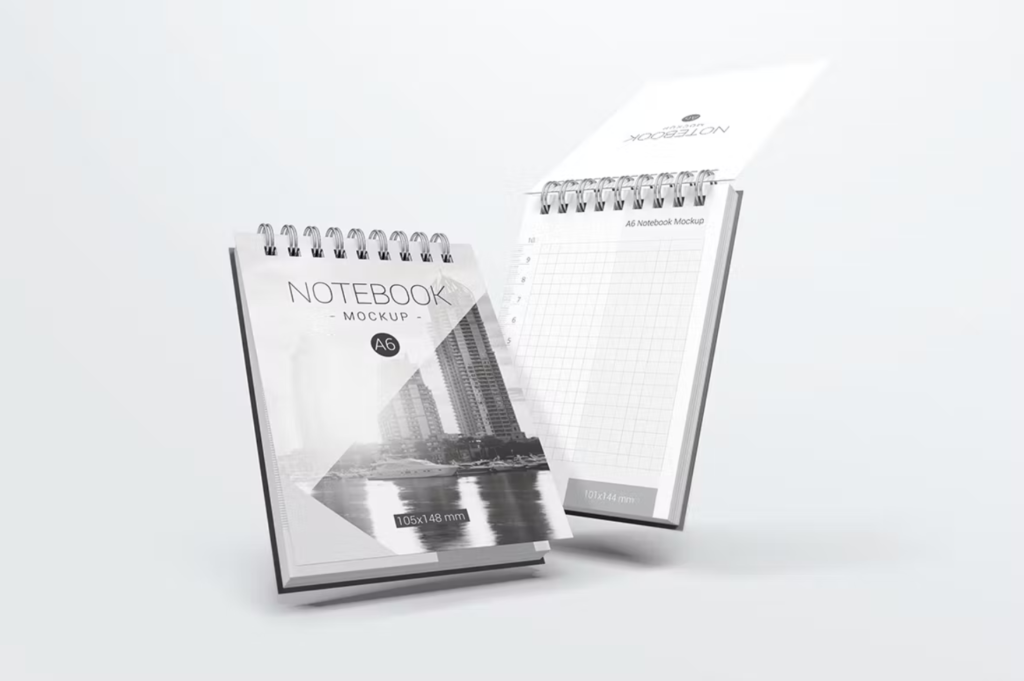 A6 Spiral Notebook Mockups