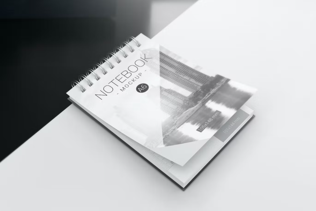 A6 Spiral Notebook Mockups