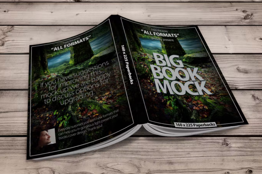 Book Mockup Dimension 160 x 225 mm - Paperbacks