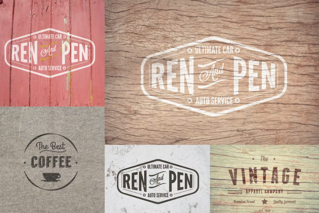 Cracked Vintage Logo Mock Ups