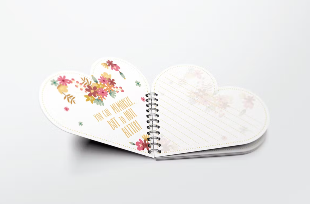 Heart Shape Notebook Mockups