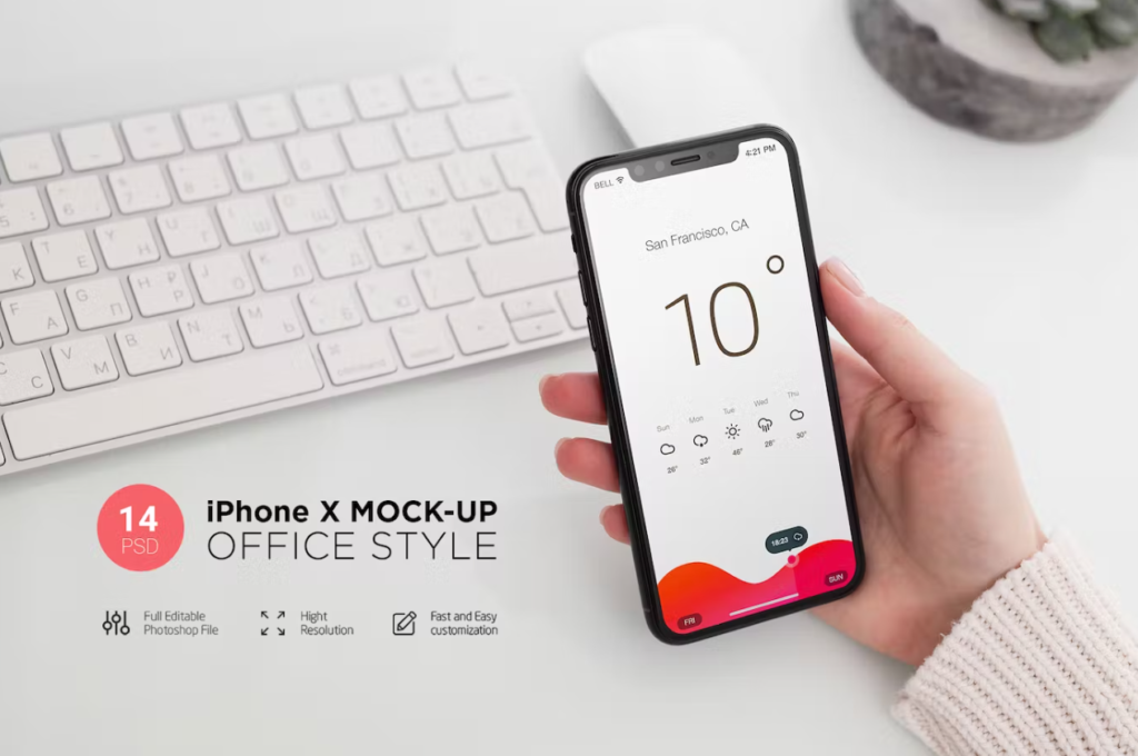 iPhone X Mock-Up Office Style