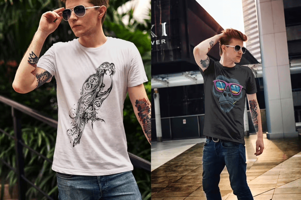 Male T-Shirt Fashion Mock-Up [vip]