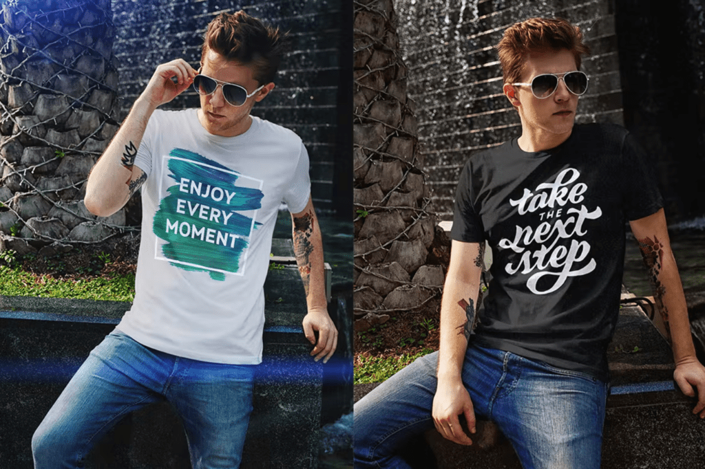 Male T-Shirt Fashion Mock-Up [vip]