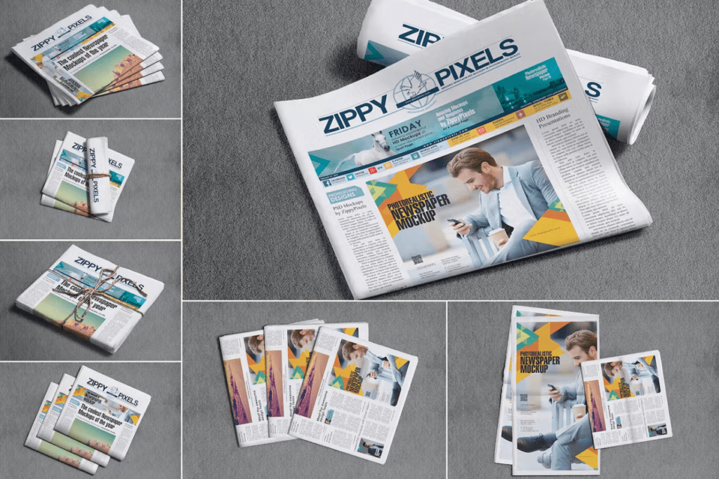 Broadsheet Newspaper Mockups