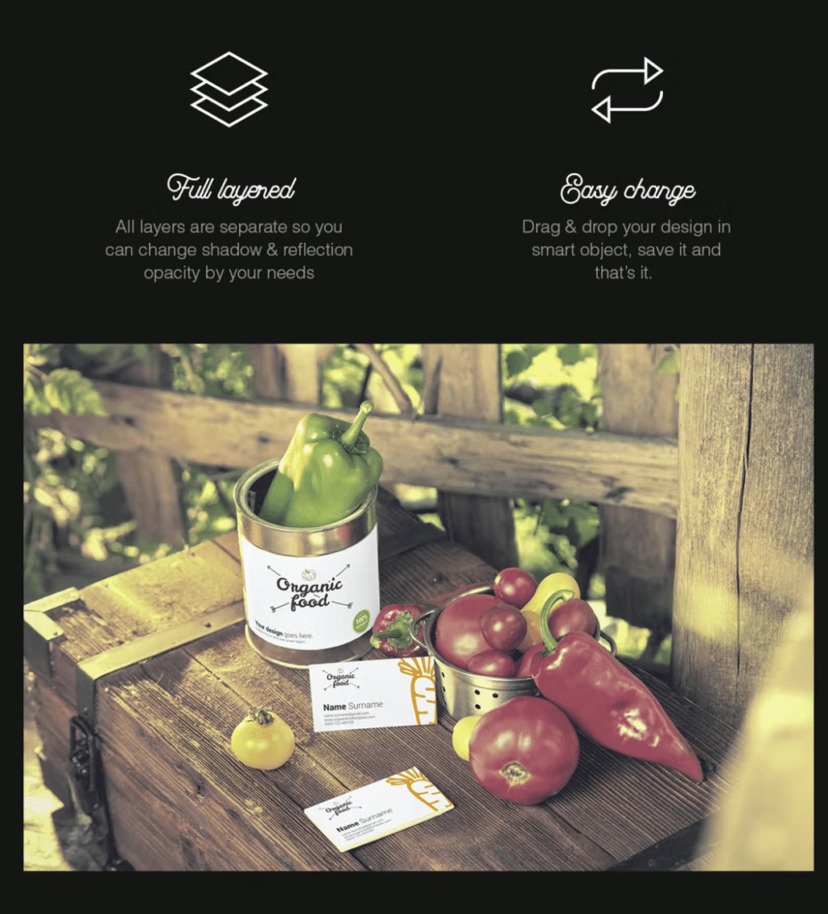 Organic Food Photo Mockup / Vegetables Vol.2