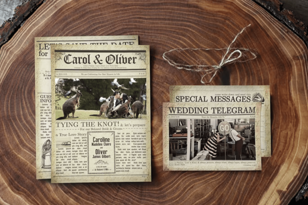 Newspaper Wedding Invitation