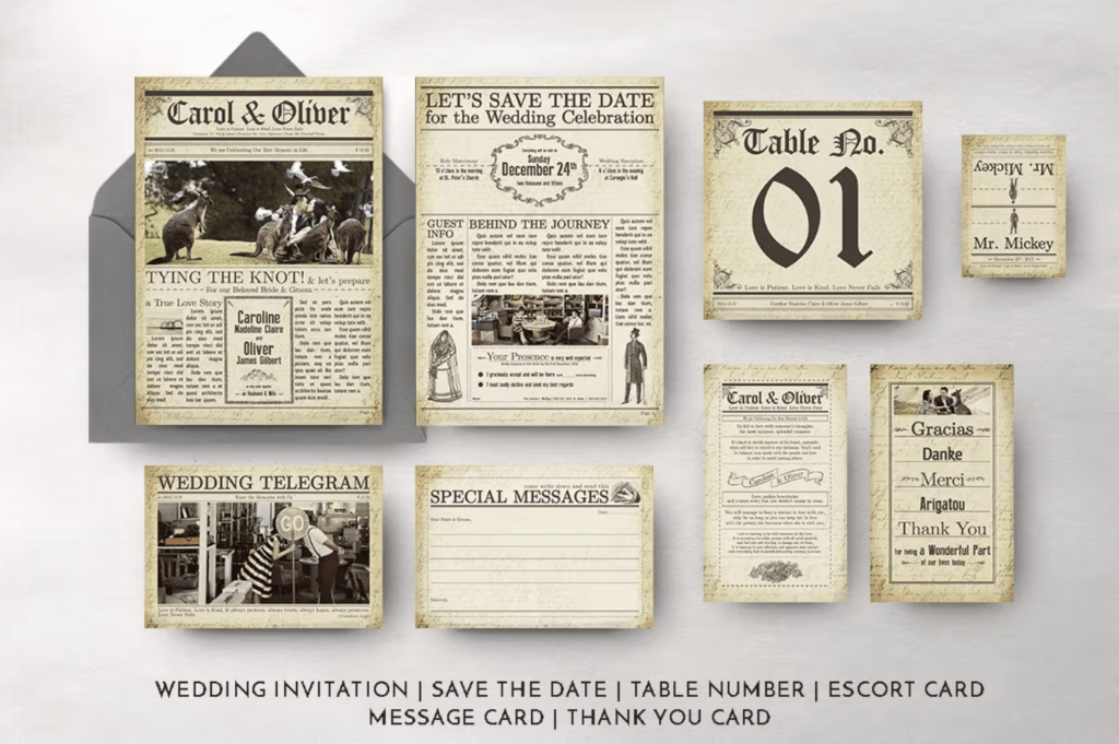 Newspaper Wedding Invitation