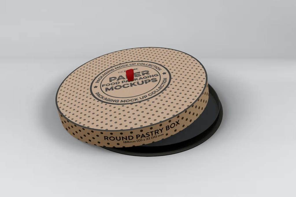 Paper Round CakeBox Packaging Mockup