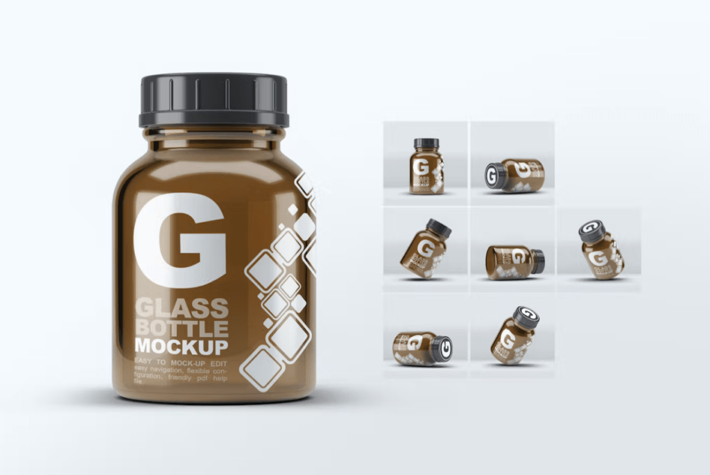 Pill Cosmetics Glass Bottle Mock-Up