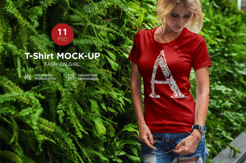 T-Shirt Mock-Up Fashion Girl