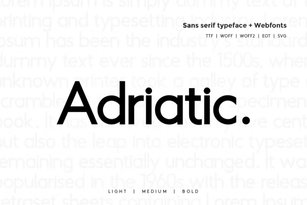 Шрифт Adriatic - Modern Typeface + WebFonts