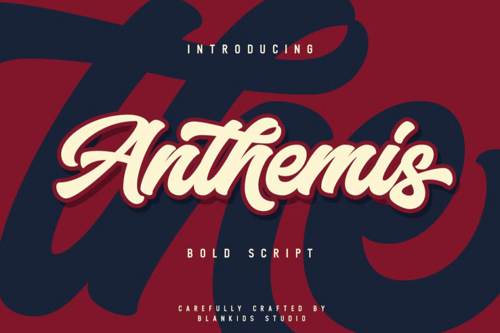 Шрифт Anthemis - Elegant Bold Script font