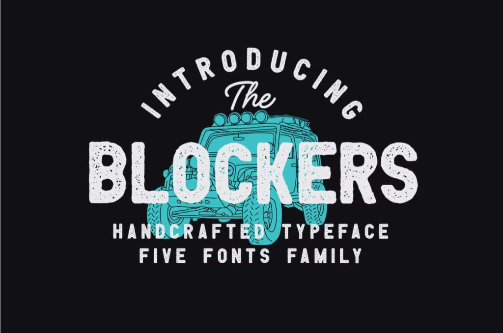 Шрифт Blockers 5 Font Family