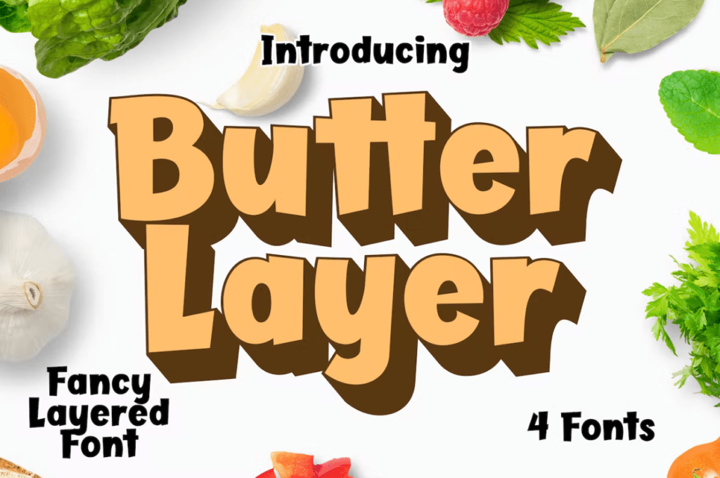 Шрифт Butter Layer 4 Fonts