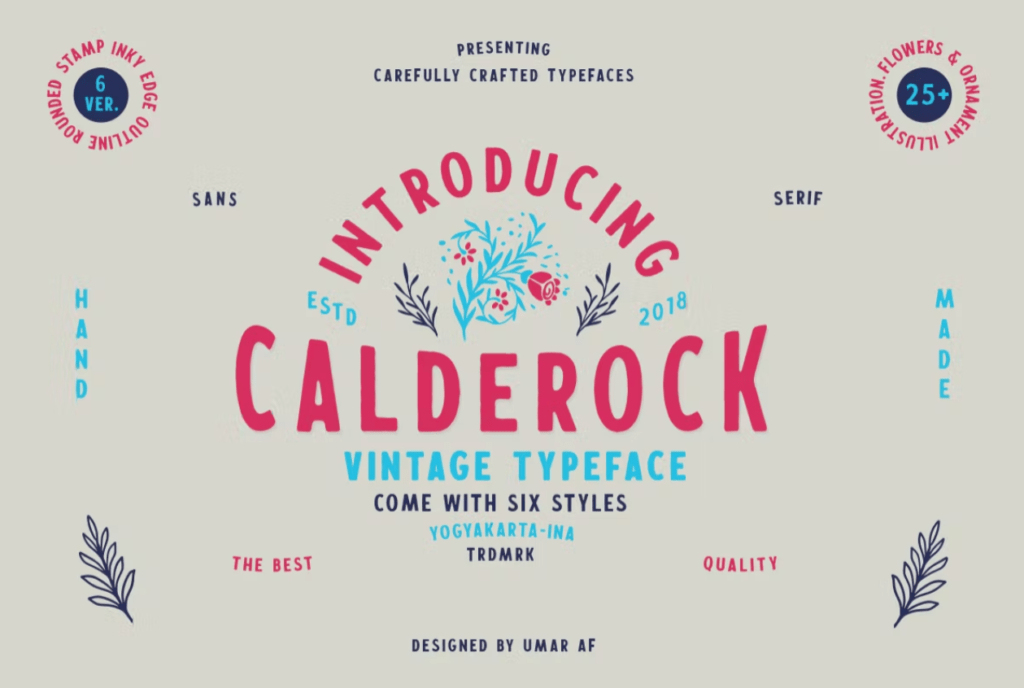 Шрифт Calderock Typeface + Extras