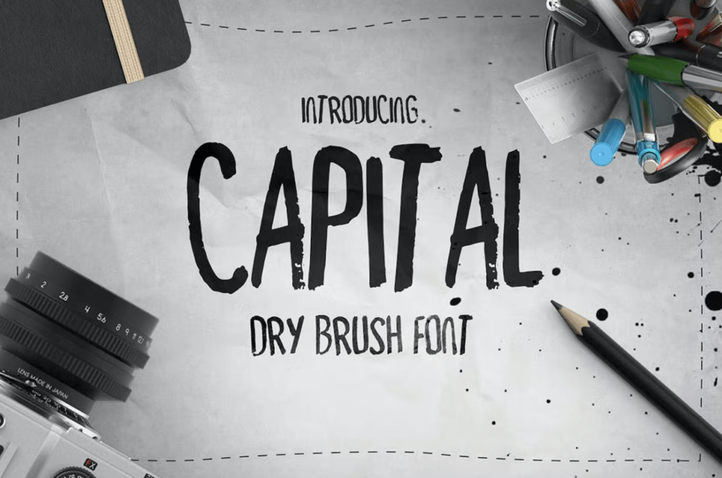 Шрифт Capital Dry Brush Font