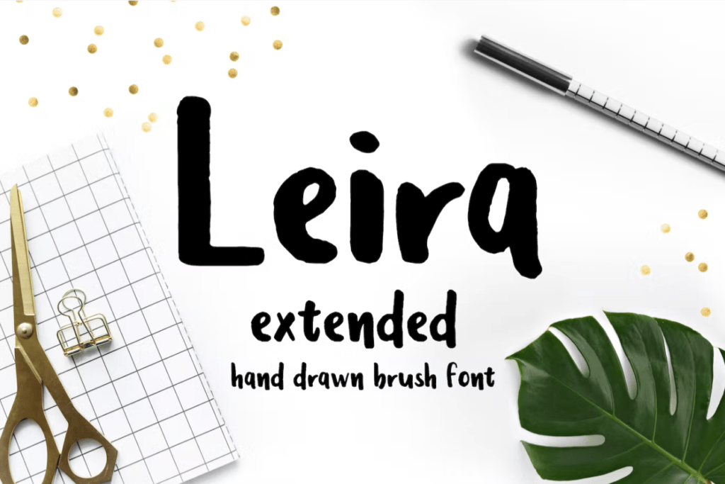 Шрифт Leira Extended Hand Drawn Brush Font