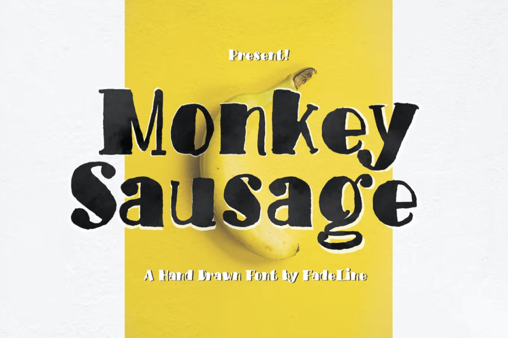 Шрифт Monkey Sausage! Funny Font