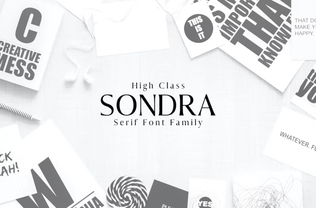 Шрифт Sondra Serif Fonts Family Pack