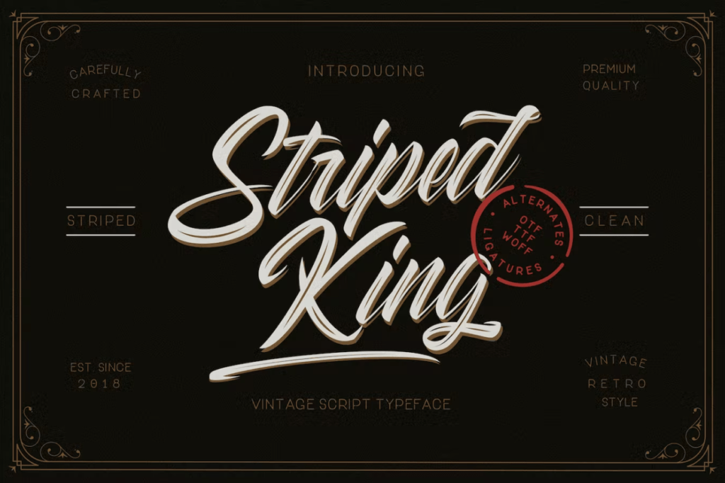 Шрифт Striped King Vintage Business Font