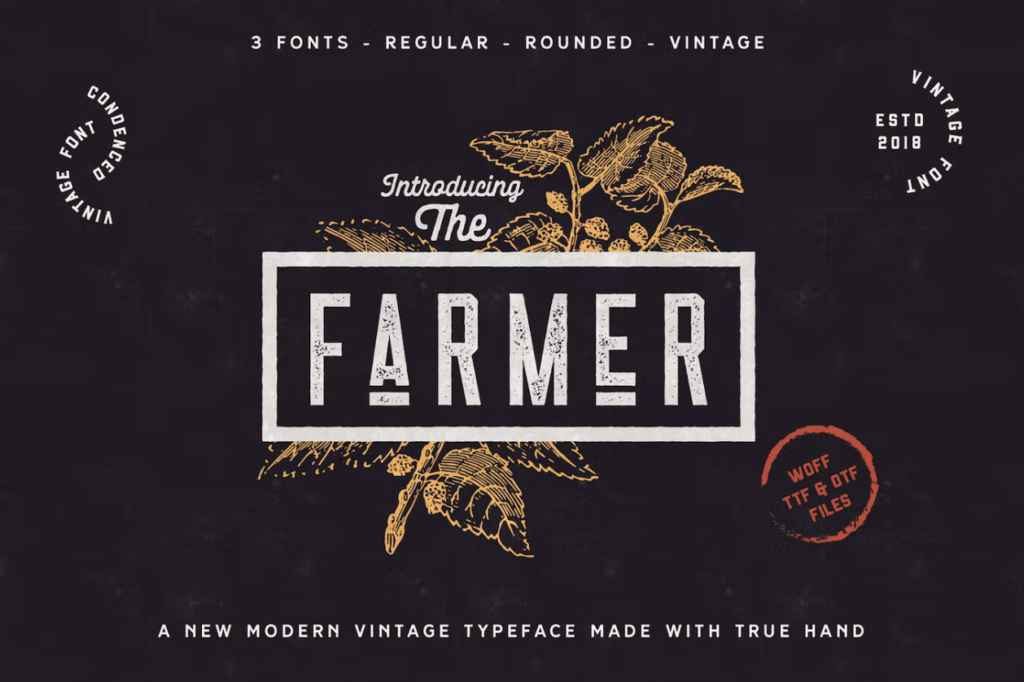 Шрифт The Farmer Font - Condensed Typeface