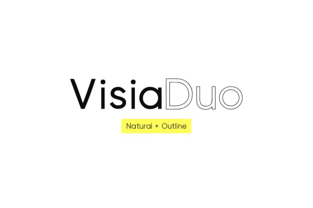 Шрифт VISIA Duo (Natural & Outline) - Geometric Typeface